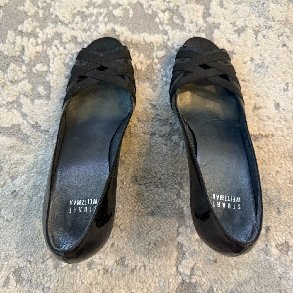 Stuart Weitzman Black Crisscross Heels